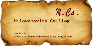 Milovanovics Csillag névjegykártya